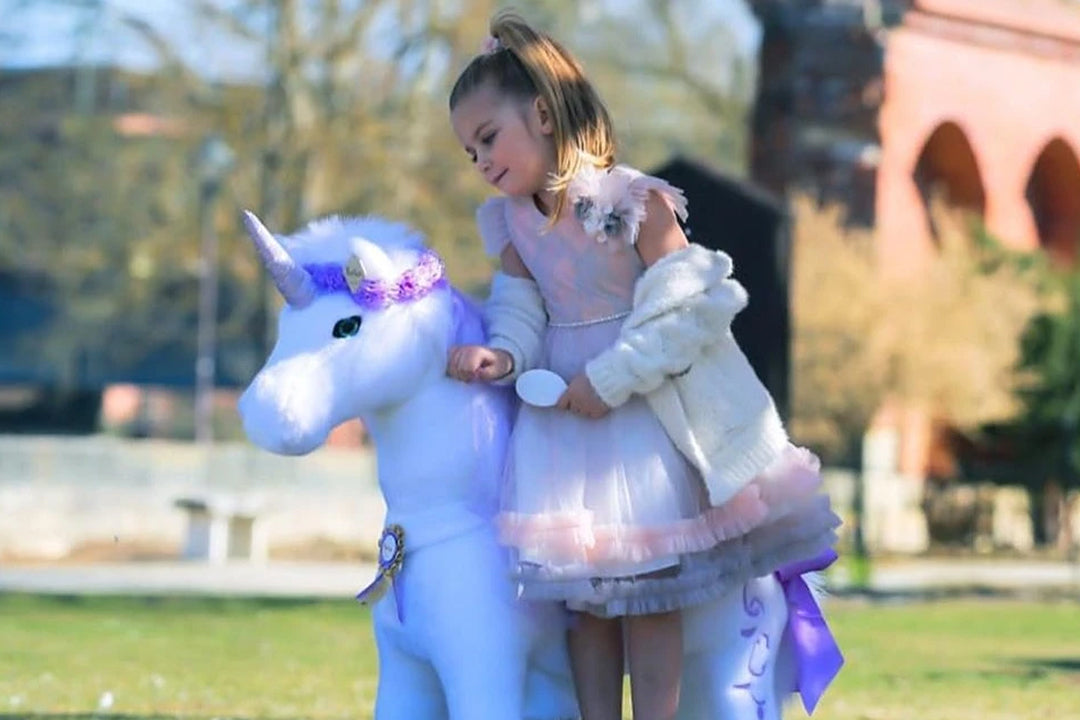 Princess with her purple unicorn