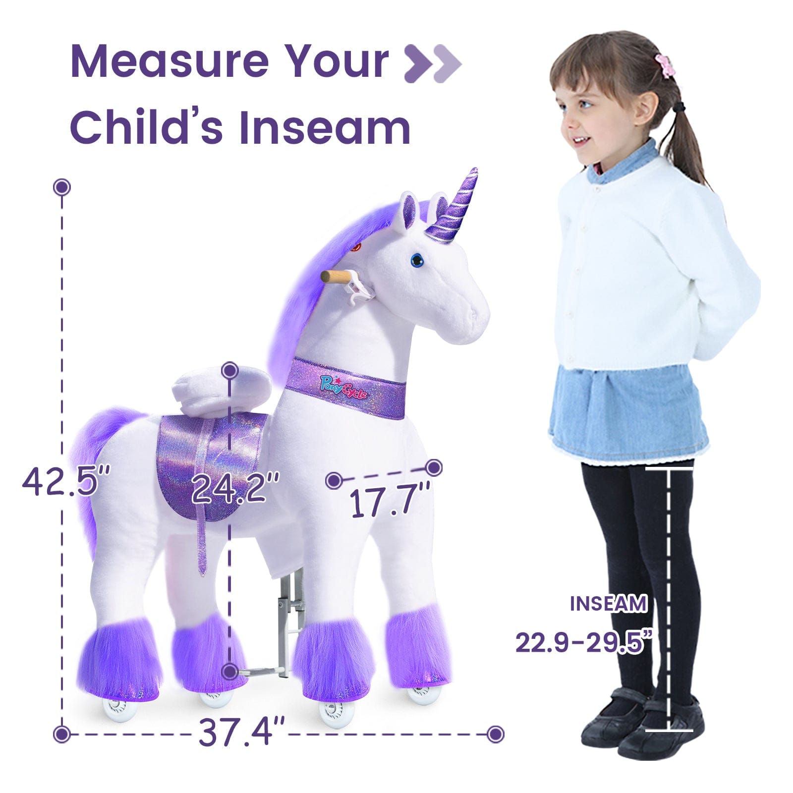 PonyCycle, Inc. PonyCycle Large Ride On Unicorn Toy - Purple