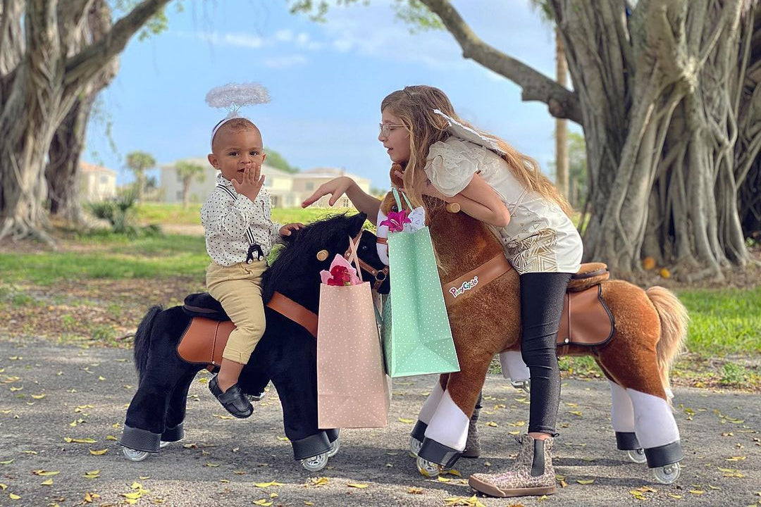 Kids ride on horse