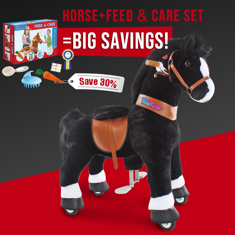 PonyCycle, Inc. ride on horse Save 30% on Blue Feed & Care Set - Model U Ride on Horse with Blue Feed & Care Set