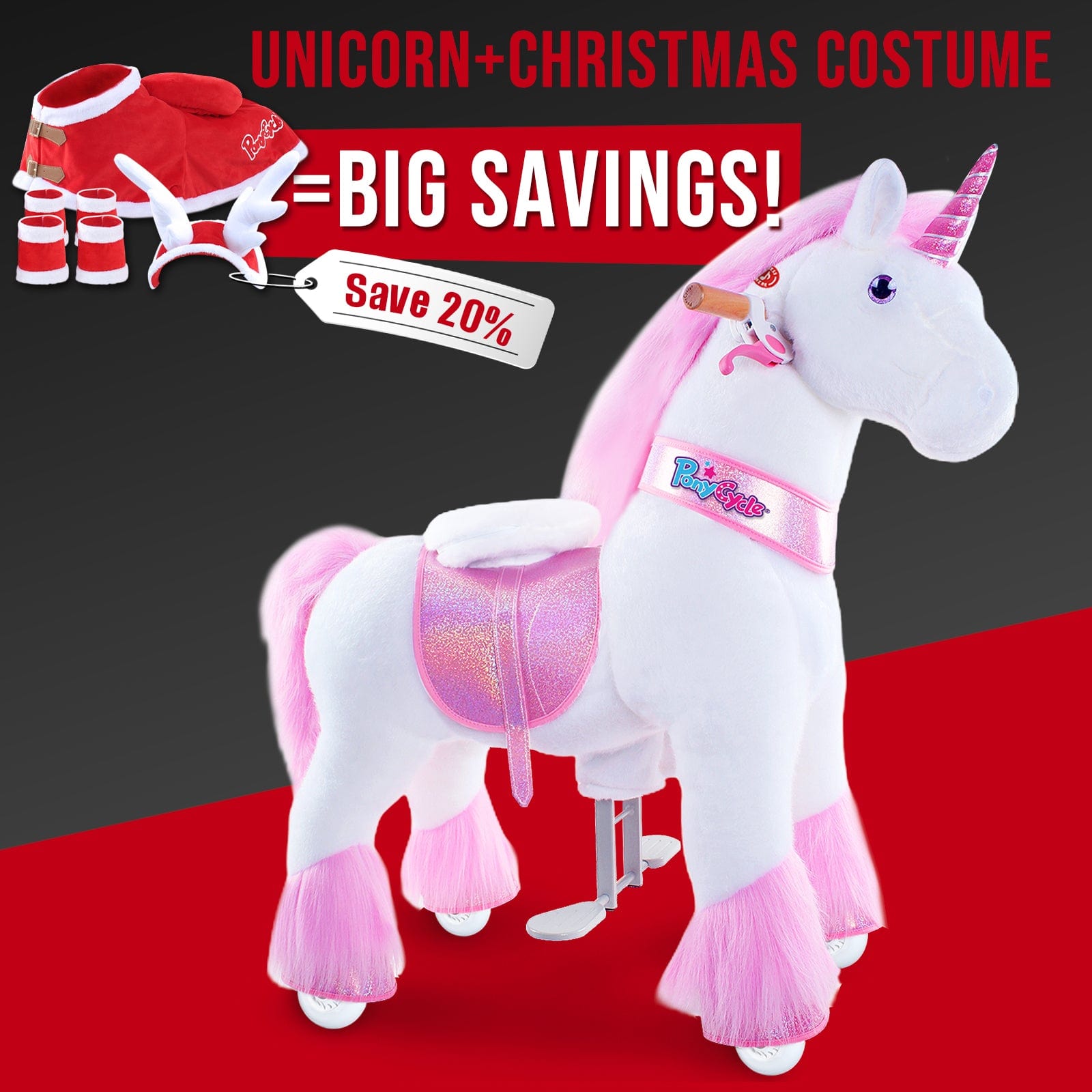 PonyCycle, Inc. ride on toy Christmas Costume+Model U Ride On Unicorn