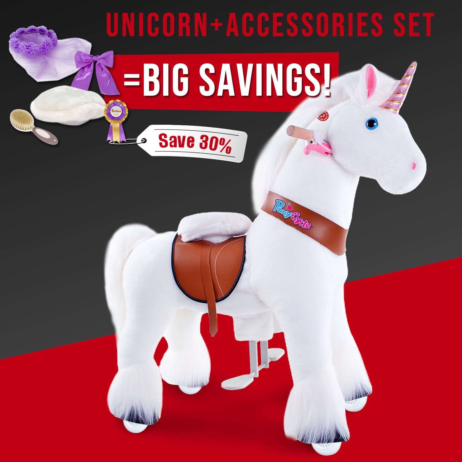 PonyCycle, Inc. ride on toy Save 30% on Purple Accessories Set - Model U Ride on Unicorn with Purple Accessories Set