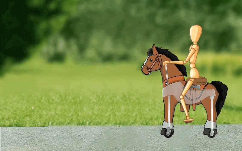 ponycycle walking horse toy riding motion