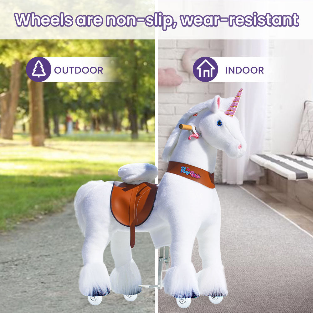 PonyCycle, Inc. Ride on Unicorn Large Riding Unicorn White