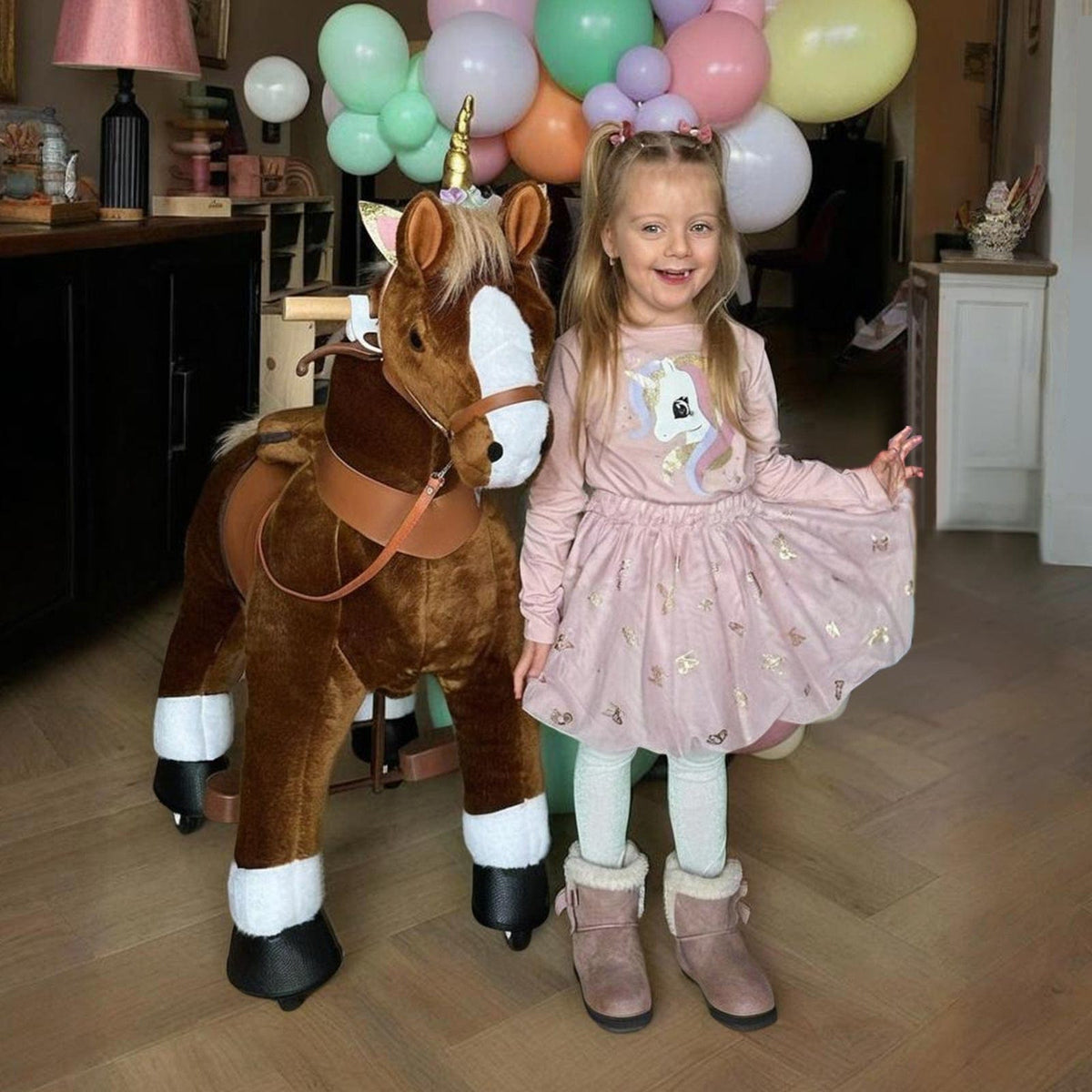 PonyCycle, Inc. Model U Ride‑On Pony Toy Katy Parry Riding Horse Age 4‑7 Brown