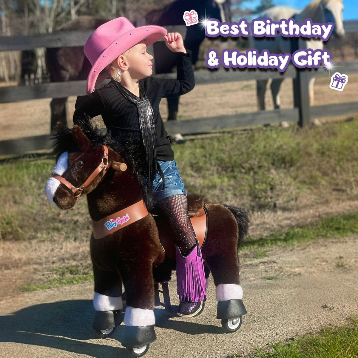 PonyCycle, Inc. Model U Ride On Horse Toy Age 3-4 Chocolate
