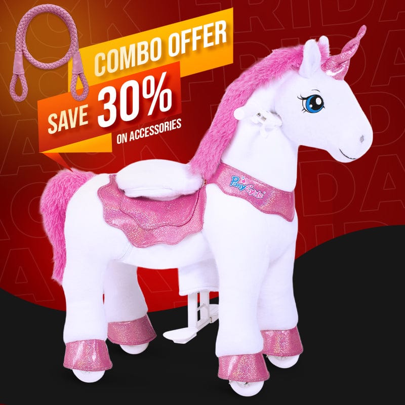 PonyCycle, Inc. Pink / Size 3 for Age 3-5 / Rein Save 30% on Accessories - PonyCycle Model E Ride on Pony With Accessory