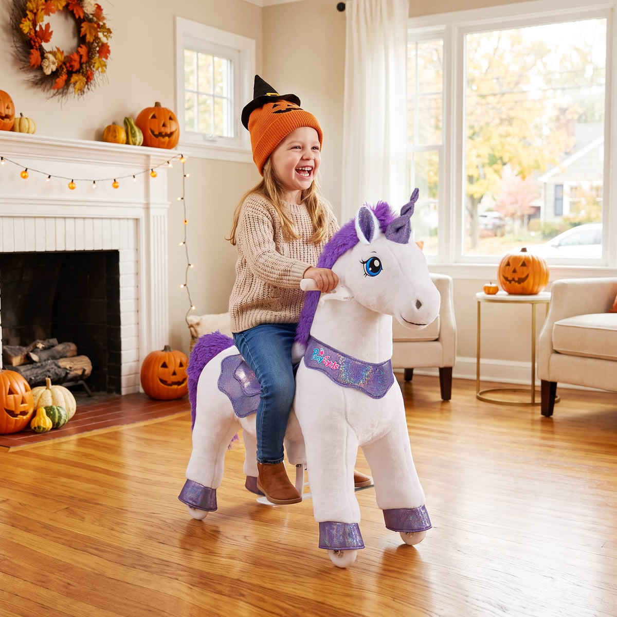 PonyCycle, Inc. Model E® Unicorn Ride-On Toy Age 3–4 – Purple