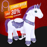 PonyCycle, Inc. Purple / Size 3 for Age 3-5 / Rein Save 30% on Accessories - PonyCycle Model E Ride on Pony With Accessory