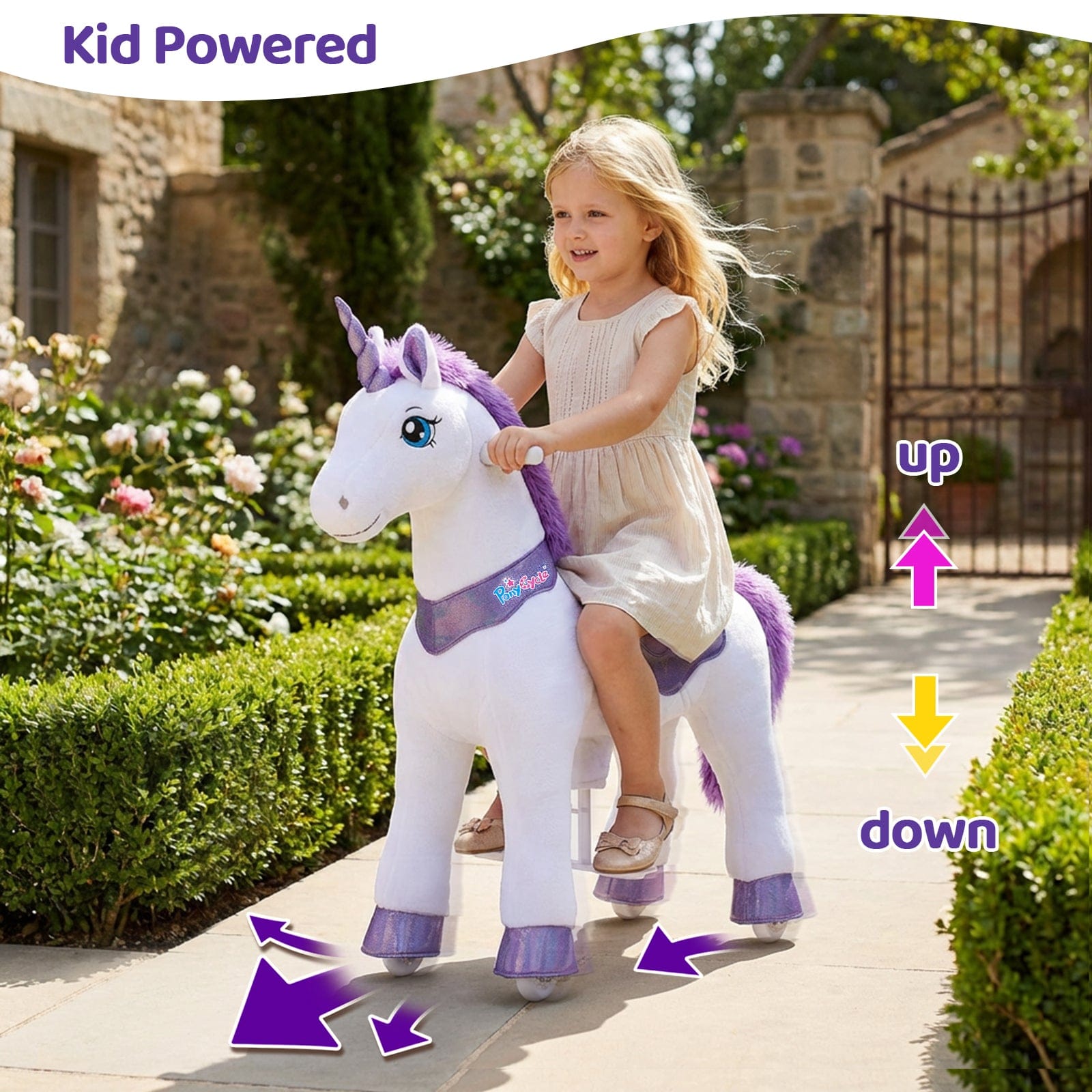 PonyCycle, Inc. Model E® Purple Unicorn Ride-on Toy Age 3-4