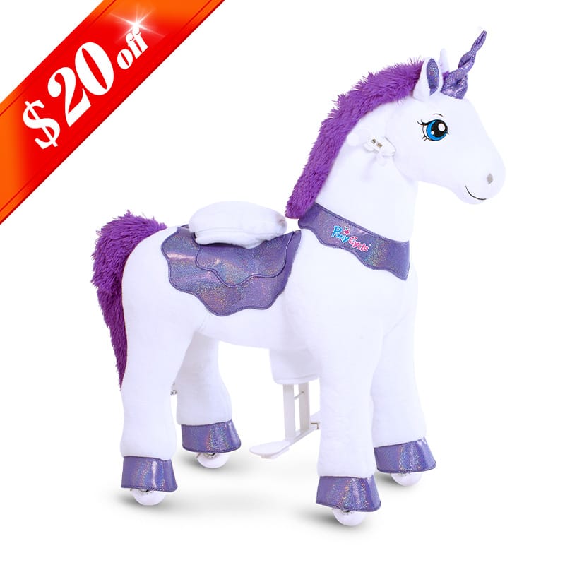 PonyCycle, Inc. Model E® Unicorn Ride-On Toy Age 3–4 – Purple