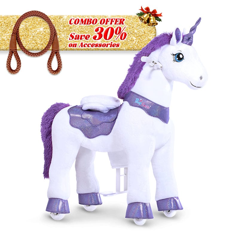 PonyCycle, Inc. Purple / Size 3 for Age 3-4 / Brown Rein Save 30% on Accessories - Model E Ride on Pony With Accessory PonyCycle®