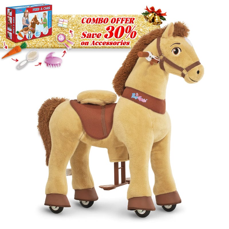 PonyCycle, Inc. Light Brown / Size 3 for Age 3-4 / Pink Feed & Care Set Save 30% on Accessories - Model E Ride on Pony With Accessory PonyCycle®