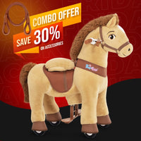 PonyCycle, Inc. Light Brown / Size 3 for Age 3-5 / Rein Save 30% on Accessories - PonyCycle Model E Ride on Pony With Accessory