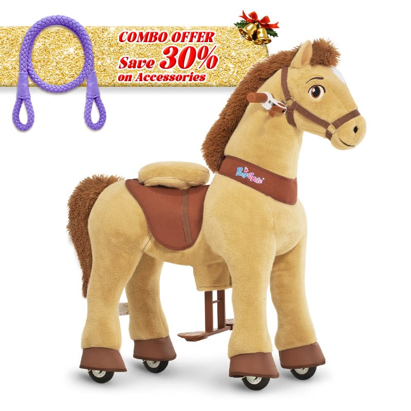 PonyCycle, Inc. Light Brown / Size 3 for Age 3-4 / Purple Rein Save 30% on Accessories - Model E Ride on Pony With Accessory PonyCycle®