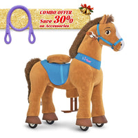 PonyCycle, Inc. Brown / Size 3 for Age 3-4 / Purple Rein Save 30% on Accessories - Model E Ride on Pony With Accessory PonyCycle®
