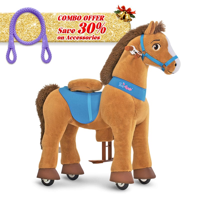 PonyCycle, Inc. Brown / Size 3 for Age 3-4 / Purple Rein Save 30% on Accessories - Model E Ride on Pony With Accessory PonyCycle®