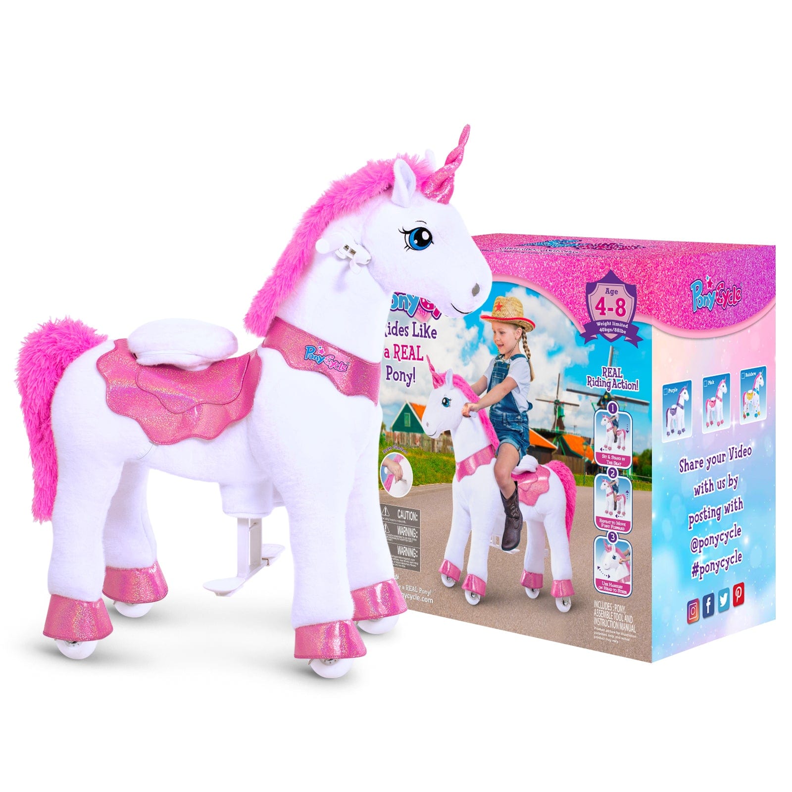 riding unicorn toy - packaging