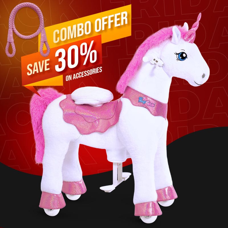 PonyCycle, Inc. Pink / Size 4 for Age 4-8 / Rein Save 30% on Accessories - PonyCycle Model E Ride on Pony With Accessory