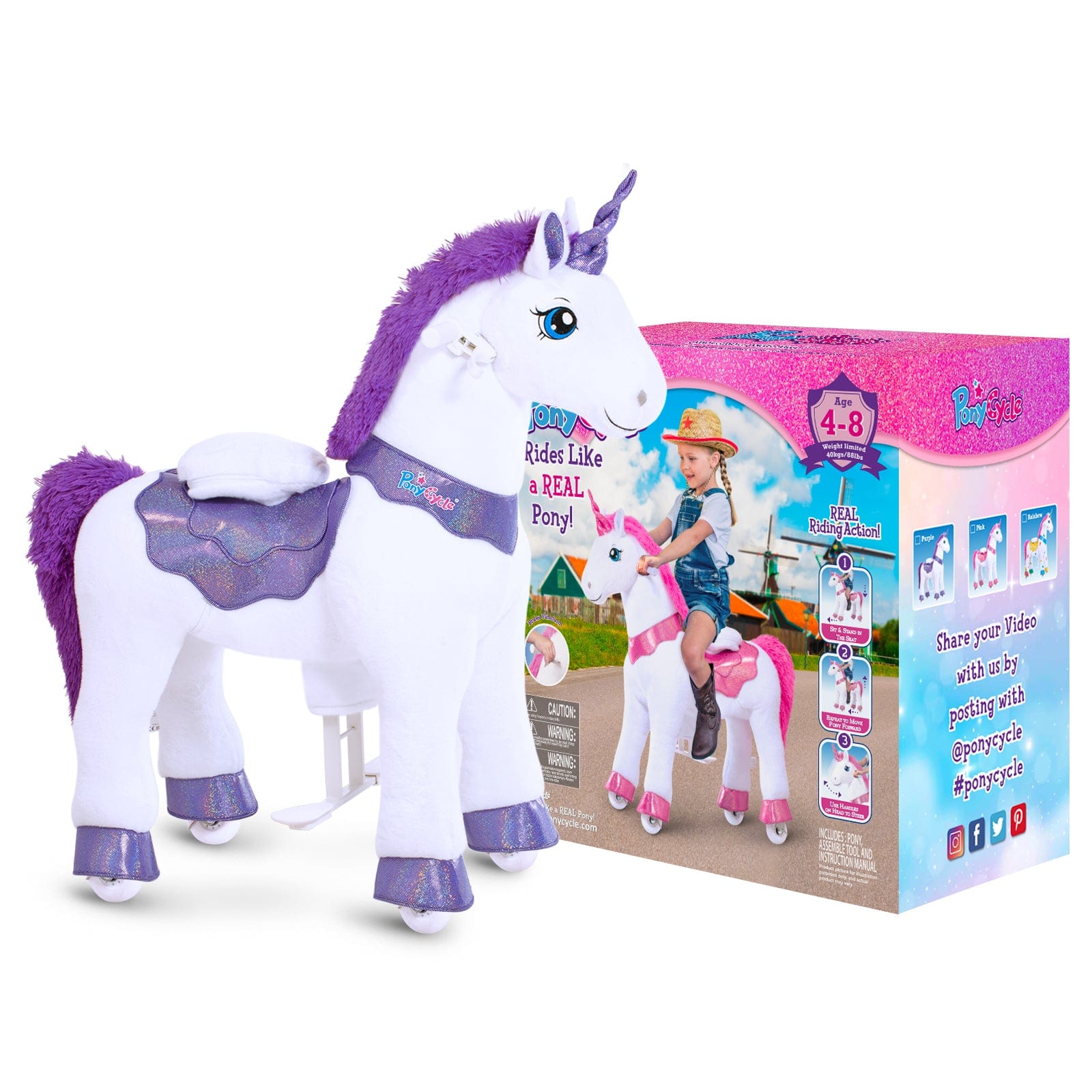 purple unicorn toy - packaging