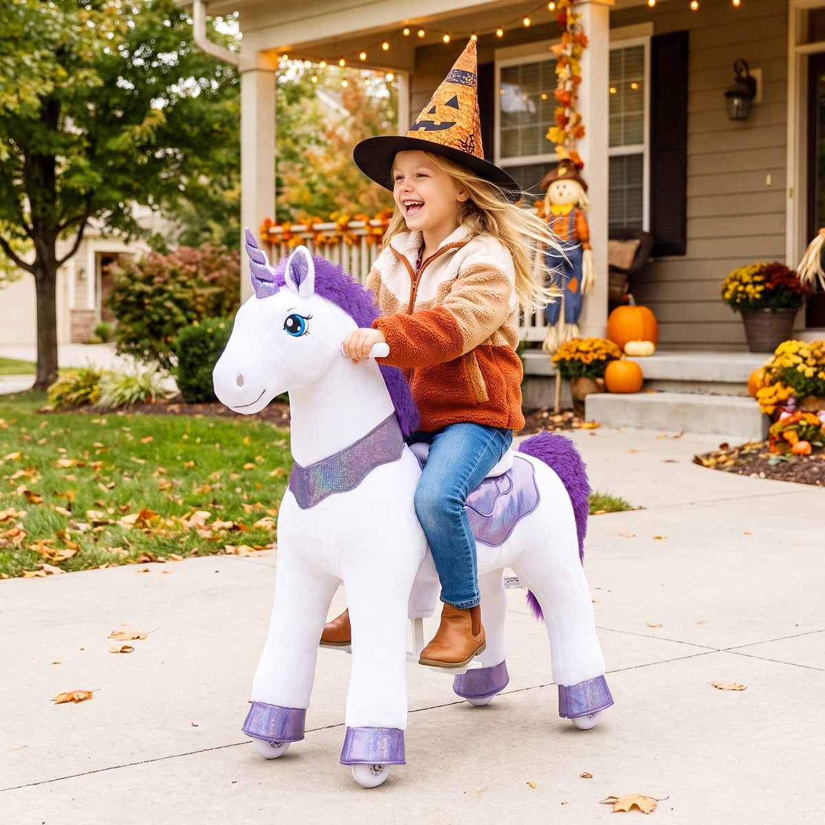 PonyCycle, Inc. Model E® Unicorn Ride-On Toy Age 4–7 – Purple