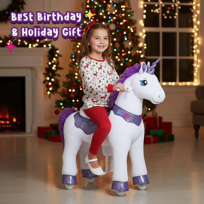 PonyCycle, Inc. Model E® Purple Ride on Unicorn Toy Age 4-7