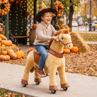 PonyCycle, Inc. Model E® Horse Ride-On Toy Age 4–7 – Light Brown