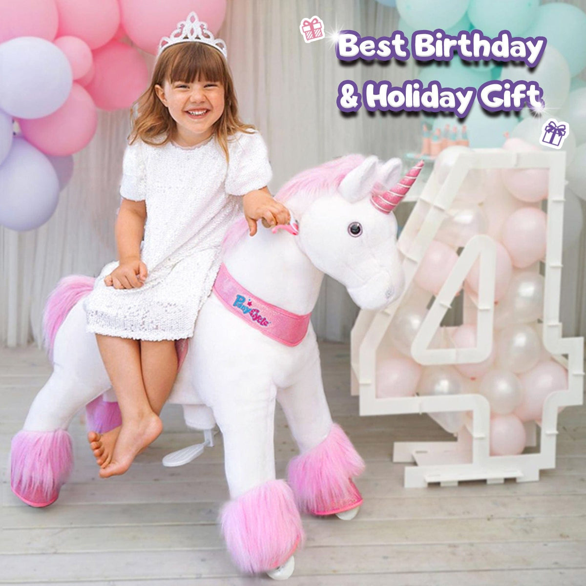 PonyCycle, Inc. Model U Ride-On Unicorn Age 3-4 Pink