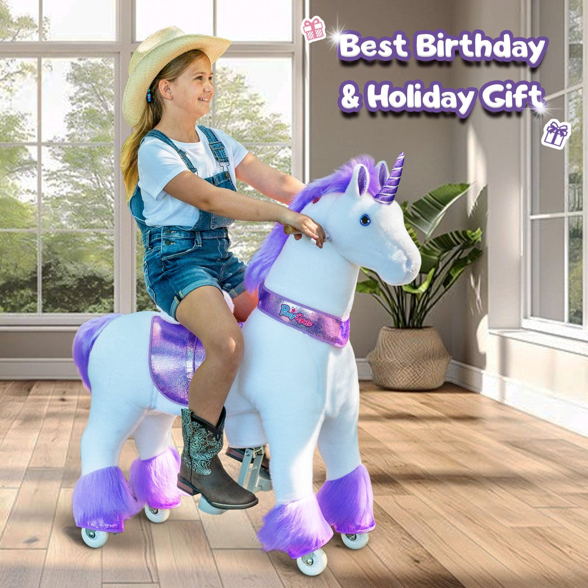 PonyCycle, Inc. PonyCycle Large Ride On Unicorn Toy - Purple