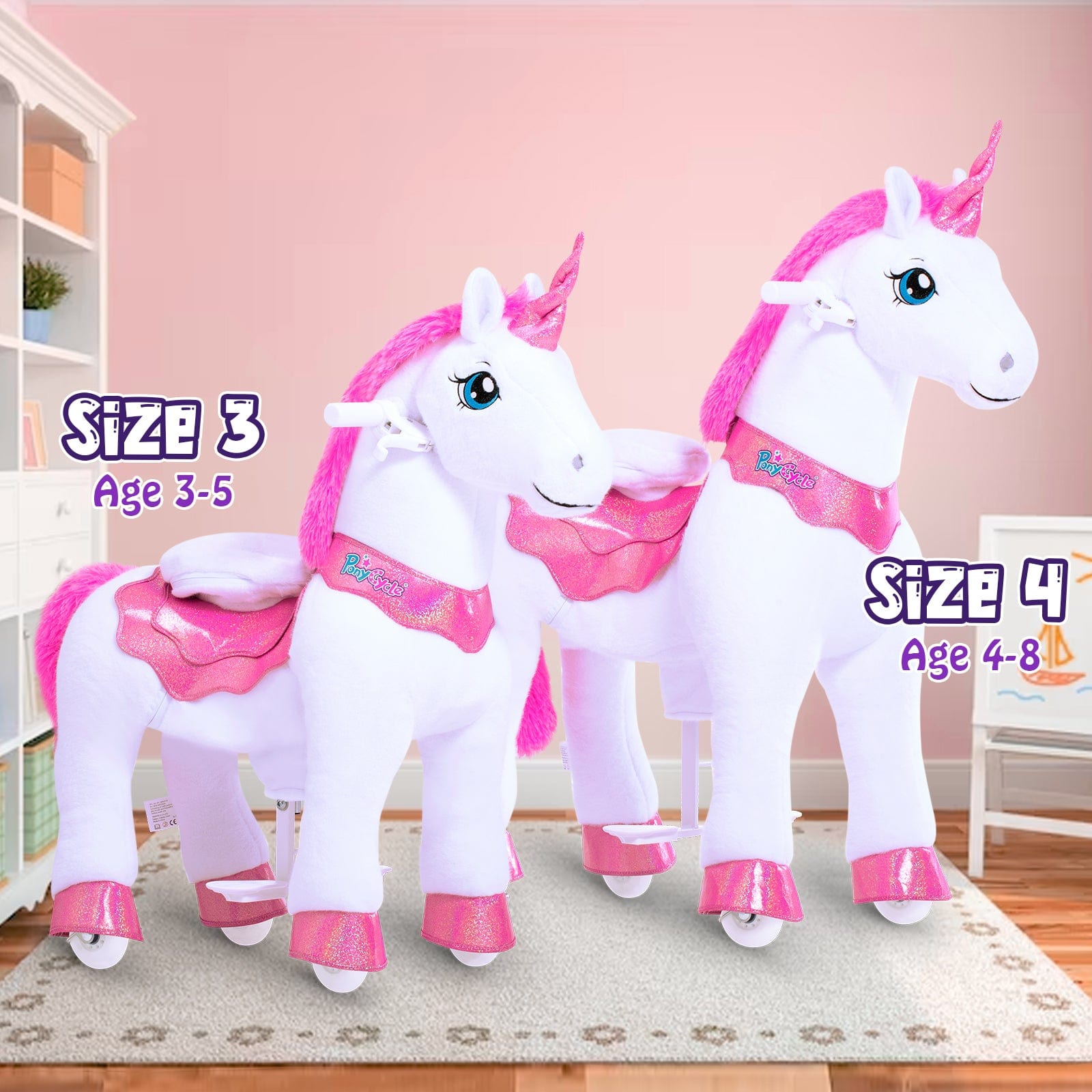 PonyCycle, Inc. ride on toy Pink Rein+Model E Ride On Unicorn