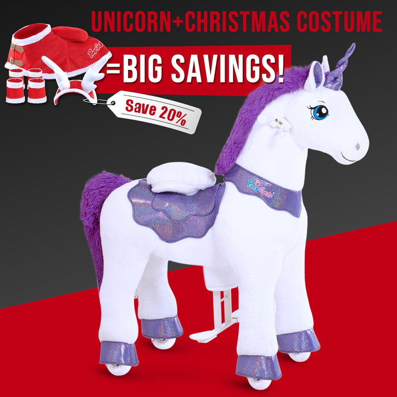 PonyCycle, Inc. ride on toy Save 30% on Christmas Costume - Model E Ride on Unicorn with Christmas Costume