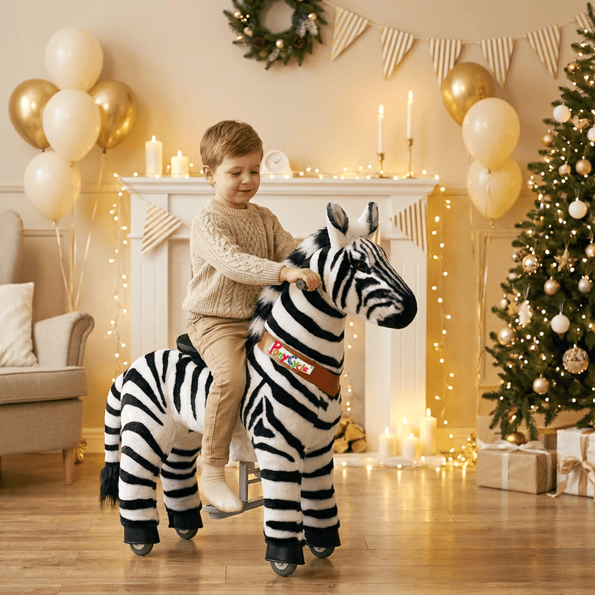 PonyCycle, Inc. Model T Size 3 Zebra for Age 3-4