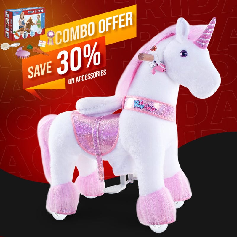 PonyCycle, Inc. ride on toy Pink / Size 3 for Age 3-5 Save 30% on Feed & Care Set - Model U Ride On Pony with Feed & Care Set