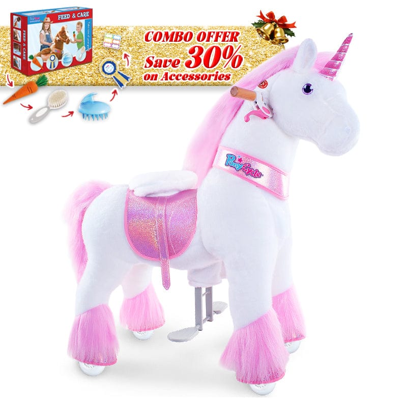 PonyCycle, Inc. Pink / Size 3 for Age 3-5 / Blue Feed & Care Set Save 30% on Accessories - PonyCycle® Model U Ride on Pony With Accessory