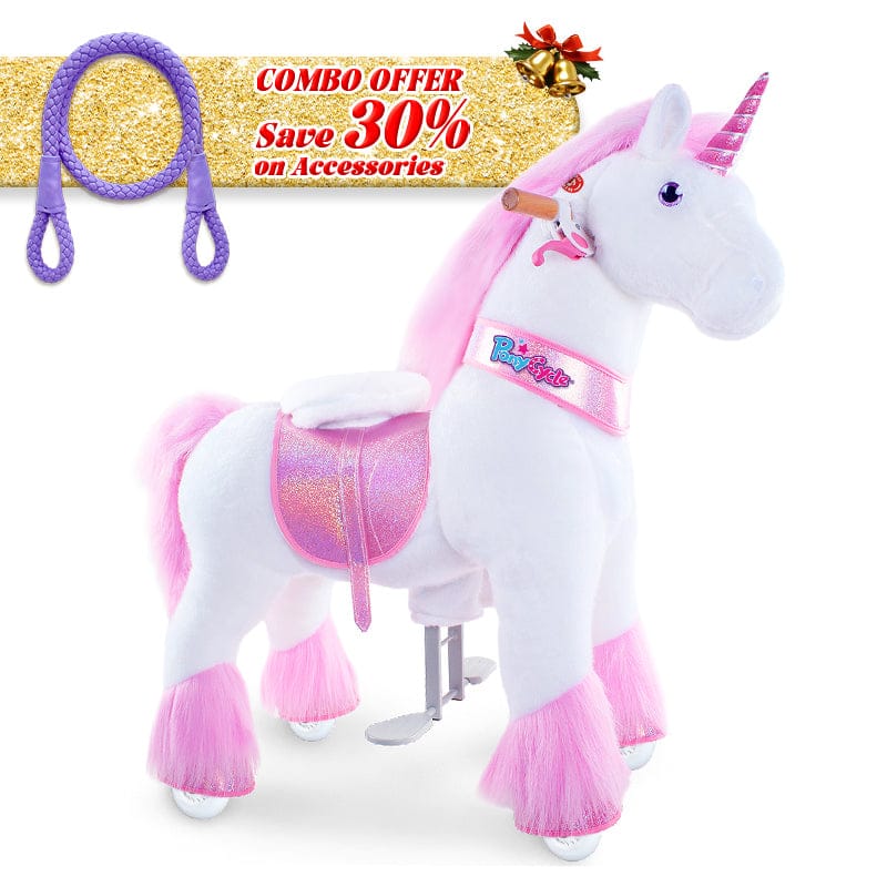 PonyCycle, Inc. Pink / Size 3 for Age 3-5 / Purple Rein Save 30% on Accessories - PonyCycle® Model U Ride on Pony With Accessory