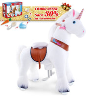 PonyCycle, Inc. White / Size 3 for Age 3-5 / Blue Feed & Care Set Save 30% on Accessories - PonyCycle® Model U Ride on Pony With Accessory