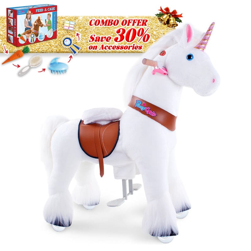 PonyCycle, Inc. White / Size 3 for Age 3-5 / Blue Feed & Care Set Save 30% on Accessories - PonyCycle® Model U Ride on Pony With Accessory
