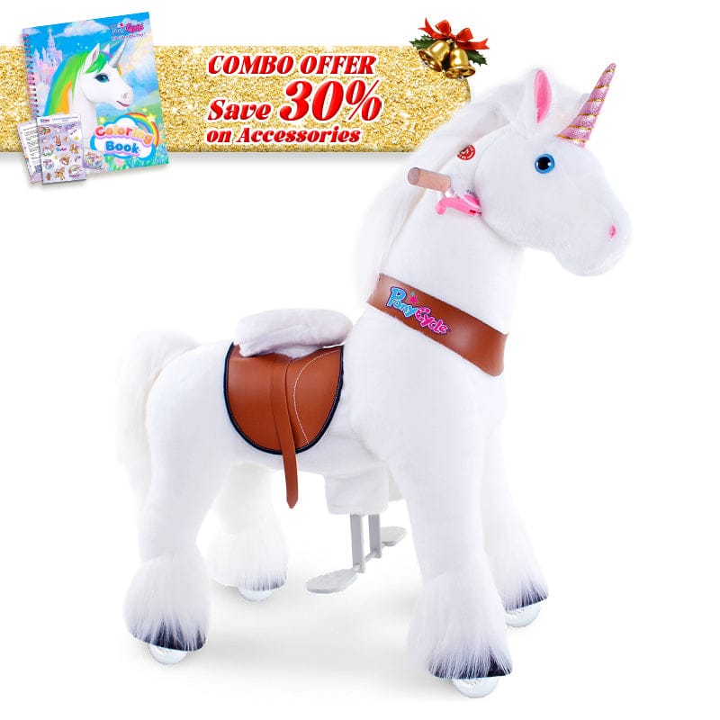 PonyCycle, Inc. White / Size 3 for Age 3-5 / Coloring Book Save 30% on Accessories - PonyCycle® Model U Ride on Pony With Accessory