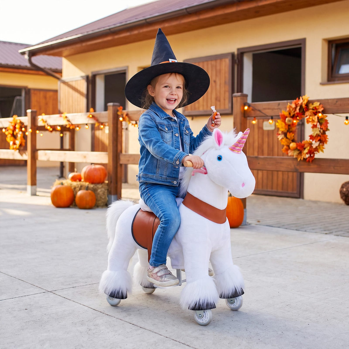 PonyCycle, Inc. Model U® Unicorn Ride-On Toy Age 3–4 – White
