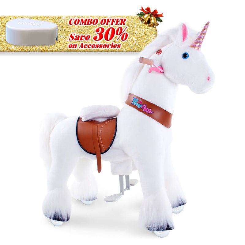 PonyCycle, Inc. White / Size 3 for Age 3-5 / Pedal Pad Save 30% on Accessories - PonyCycle® Model U Ride on Pony With Accessory