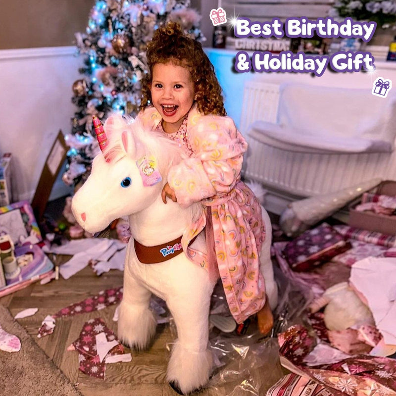 PonyCycle, Inc. Model U® Unicorn Ride-On Toy Age 3-4 White