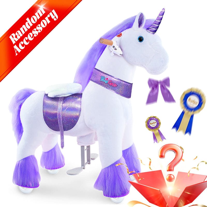 PonyCycle, Inc. Model U® Unicorn Ride-On Toy Age 3–4 With a Random Accessory – Purple
