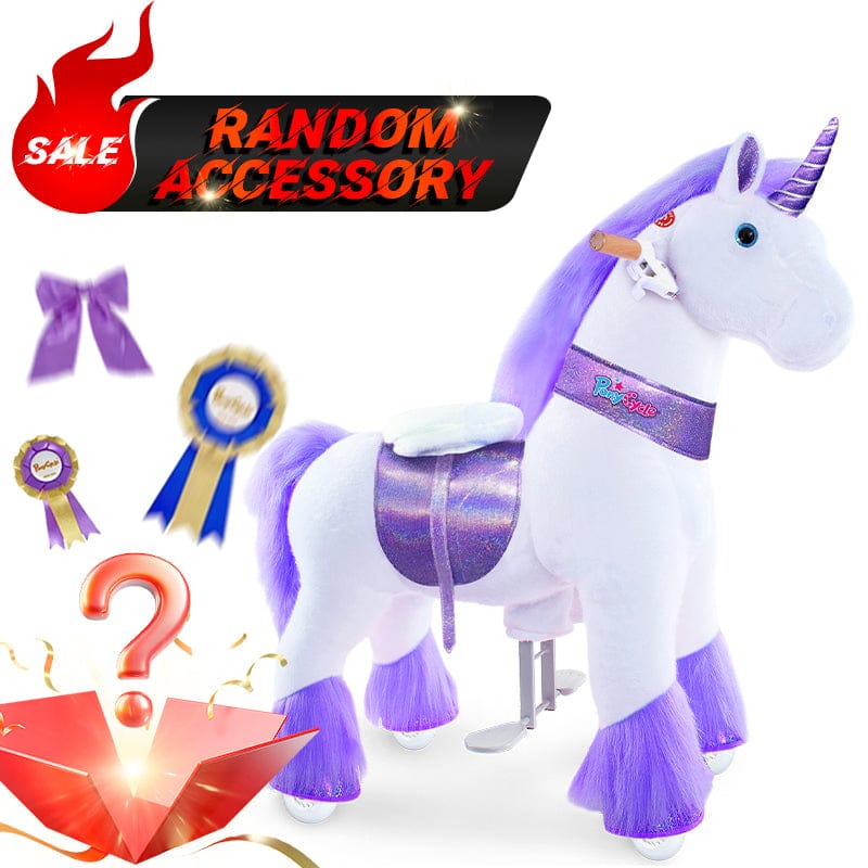PonyCycle, Inc. Size 3 for Age 3-4 Model U® Ride-On Unicorn Purple with a Random Accessory