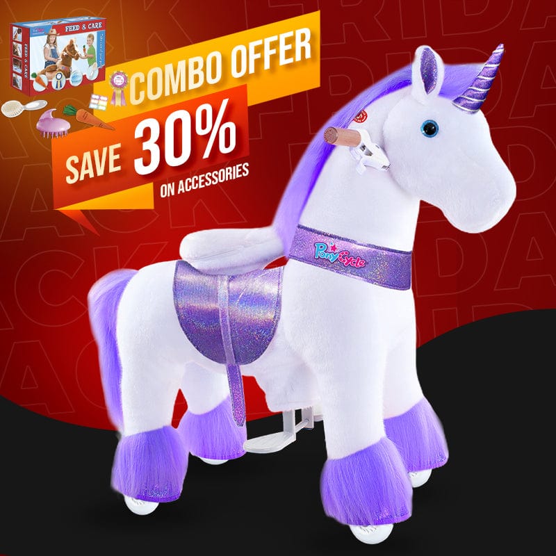 PonyCycle, Inc. ride on toy Purple / Size 3 for Age 3-5 Save 30% on Feed & Care Set - Model U Ride On Pony with Feed & Care Set