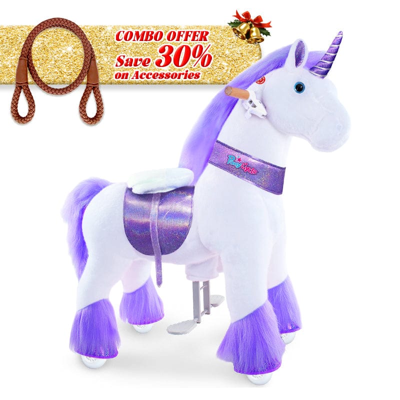 PonyCycle, Inc. Purple / Size 3 for Age 3-5 / Brown Rein Save 30% on Accessories - PonyCycle® Model U Ride on Pony With Accessory