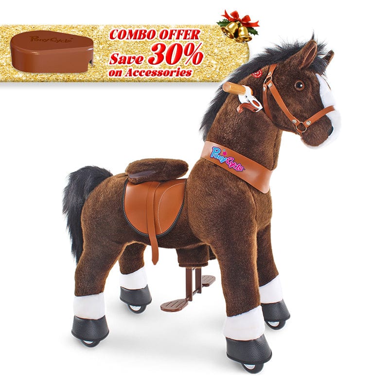 PonyCycle, Inc. Chocolate Brown / Size 3 for Age 3-5 / Pedal Pad Save 30% on Accessories - PonyCycle® Model U® Ride on Pony With Accessory