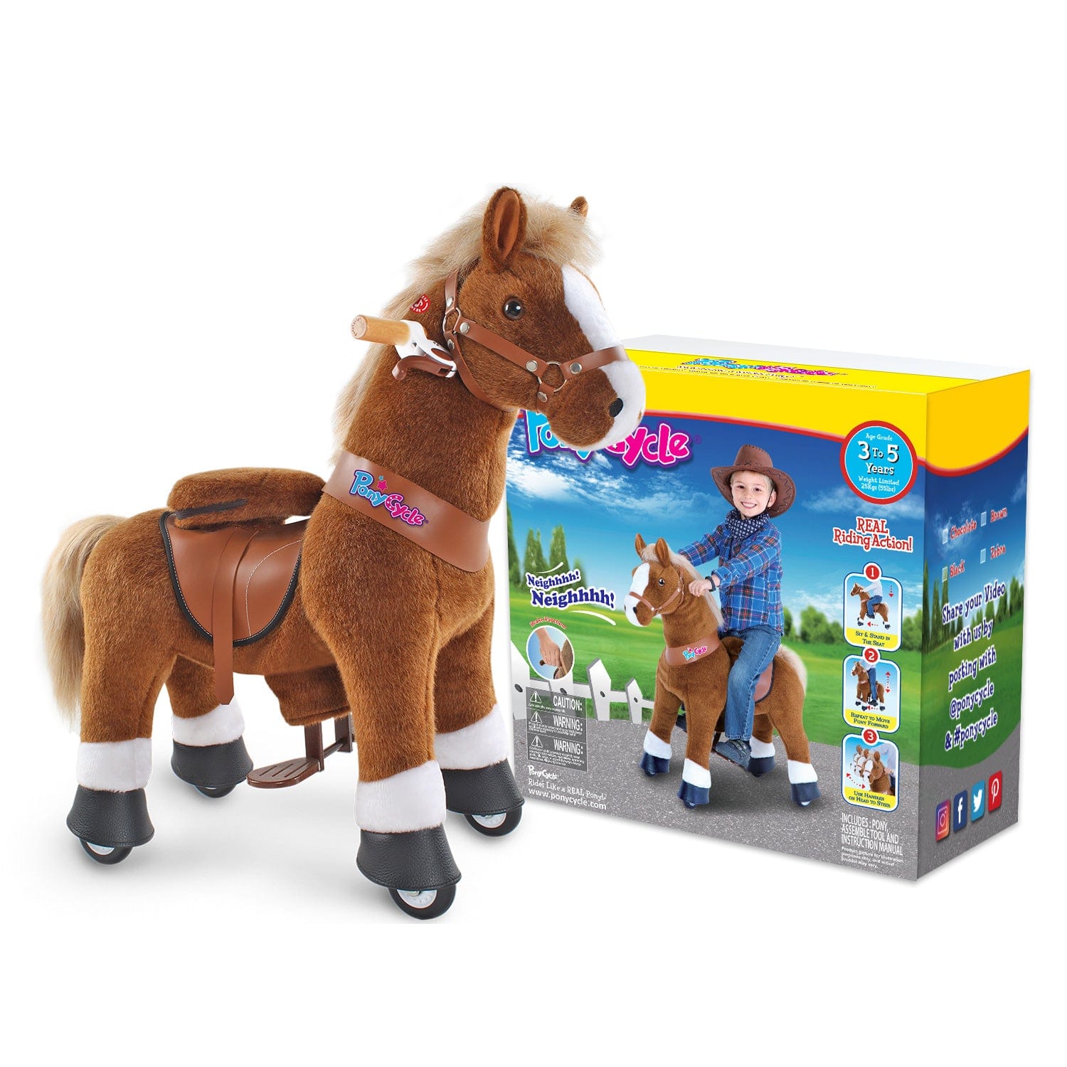 PonyCycle, Inc. Model U Ride-On Pony Age 3-5 Brown
