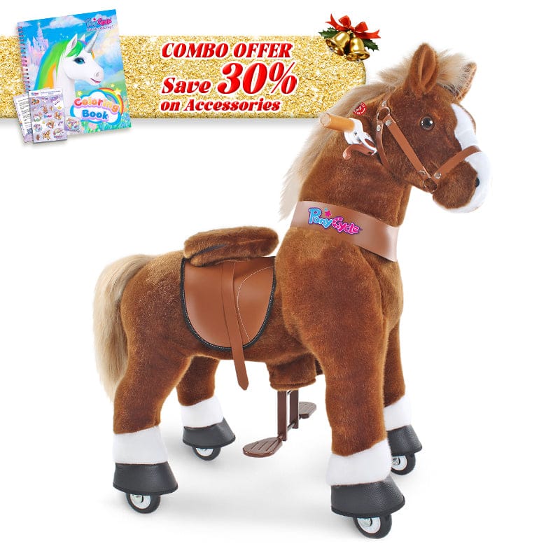 PonyCycle, Inc. Brown / Size 3 for Age 3-5 / Coloring Book Save 30% on Accessories - PonyCycle® Model U Ride on Pony With Accessory