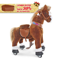 PonyCycle, Inc. Brown / Size 3 for Age 3-5 / Pedal Pad Save 30% on Accessories - PonyCycle® Model U Ride on Pony With Accessory
