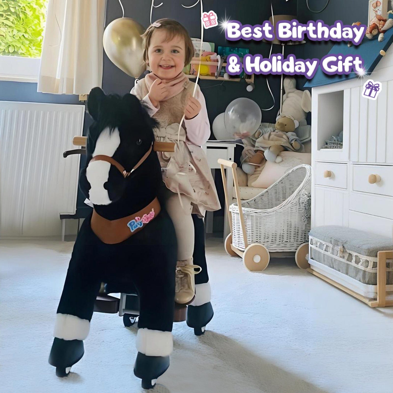 PonyCycle, Inc. Model U® Horse Ride-On Toy Age 3–4 – Black